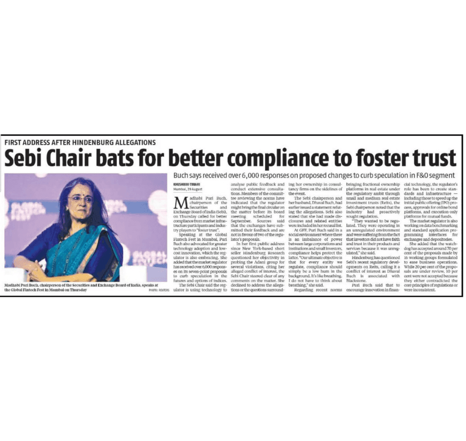 Sebi Chair Bats for better compliance to foster trust