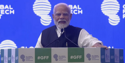 Hon'ble Prime Minister Shri Narendra Modi addressing Global Fintech Fest 2024. 